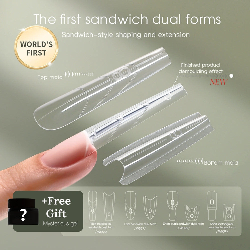 Sandwich Dual Nail Forms- 240Pcs – MRNAIL