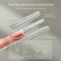 MRNAIL new sandwich nail extensions and Dual Forms. A professional nail form. W555, W557, two professional types