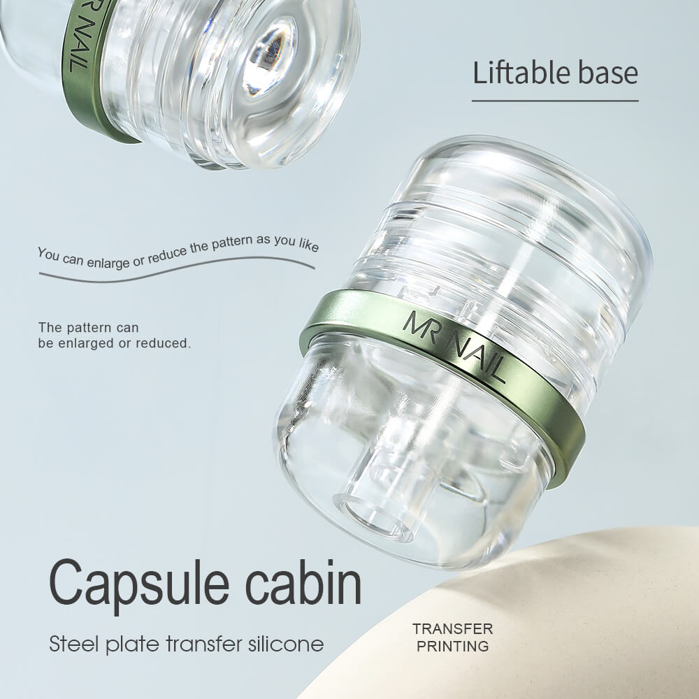 MRNAIL Stamp Capsule Nail Art Stamper，Adjustable pattern size