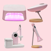 Pink Nail Kit Bundle — Lamp, Drill, 2 Portable Nail Lamp + Accessories