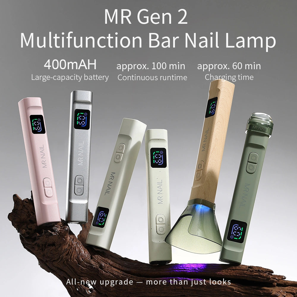MR NAILHigh-Strength Aluminum Alloy Magnetic Rechargeable LED/UV Nail LampGen 2 – Multifunction Bar Nail Lamp